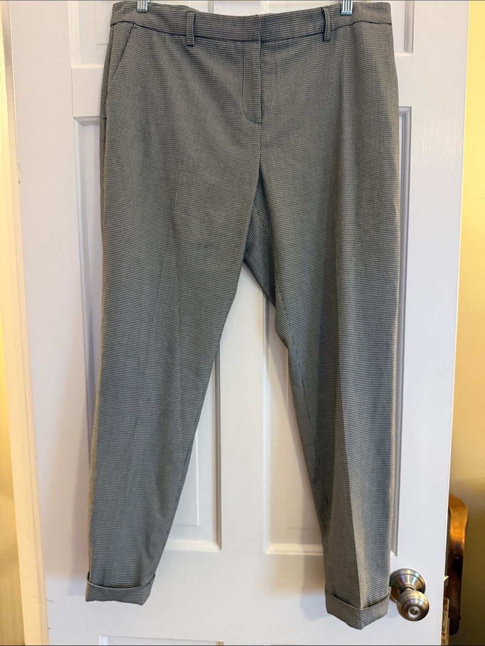 Adrienne Vittadini Black and White Cropped Tailored Pants